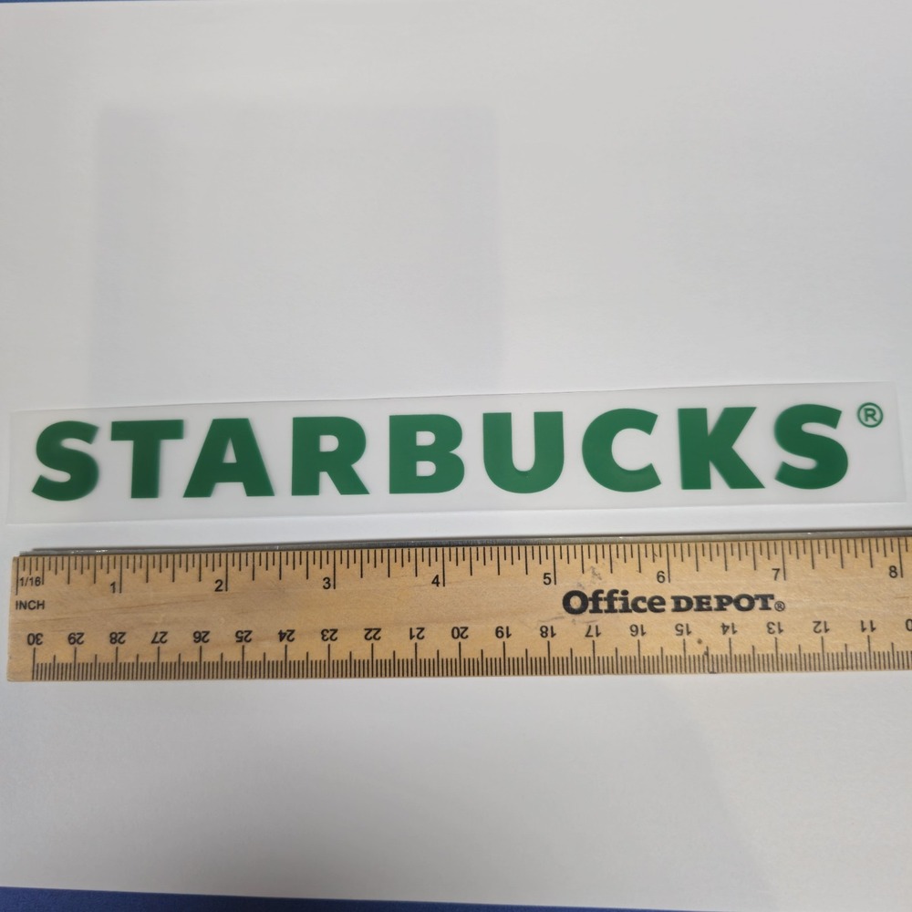 Starbucks Name Letters Heat Silicon Transfer 1pc Green 1" x 8" Long